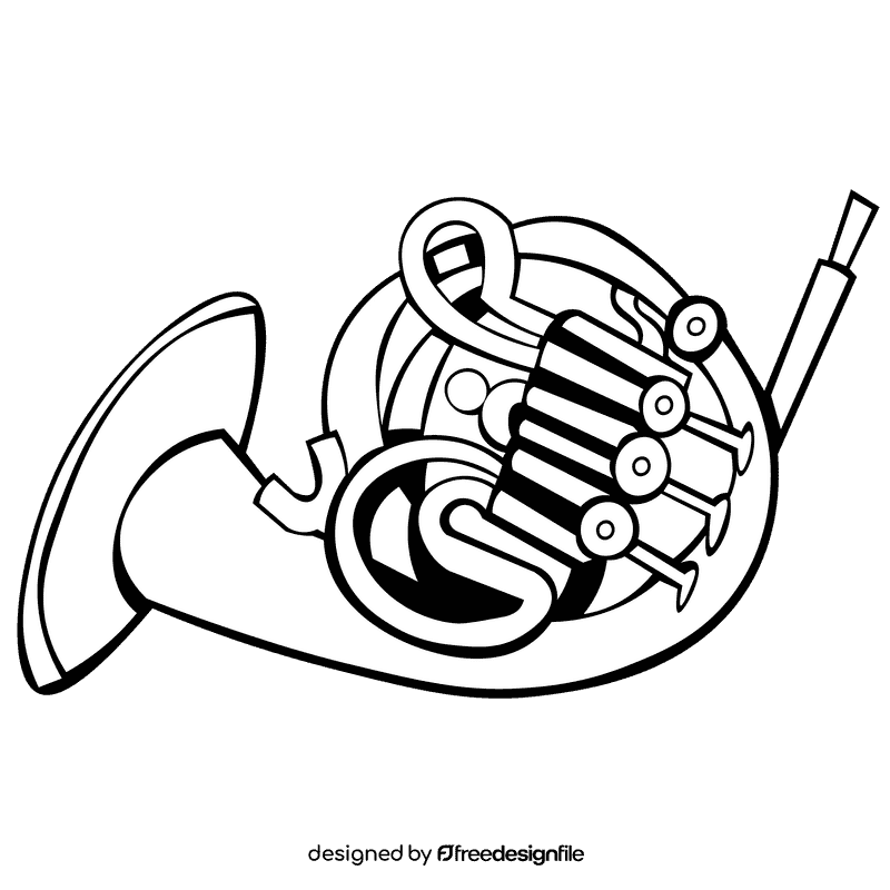 Horn complex black and white clipart