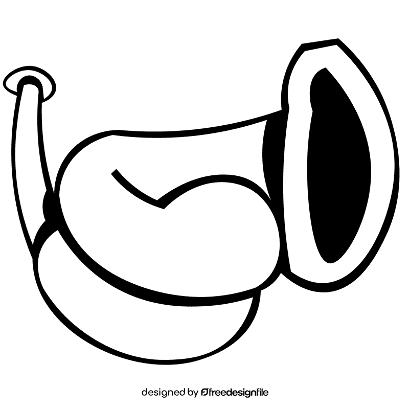 Horn double spin black and white clipart