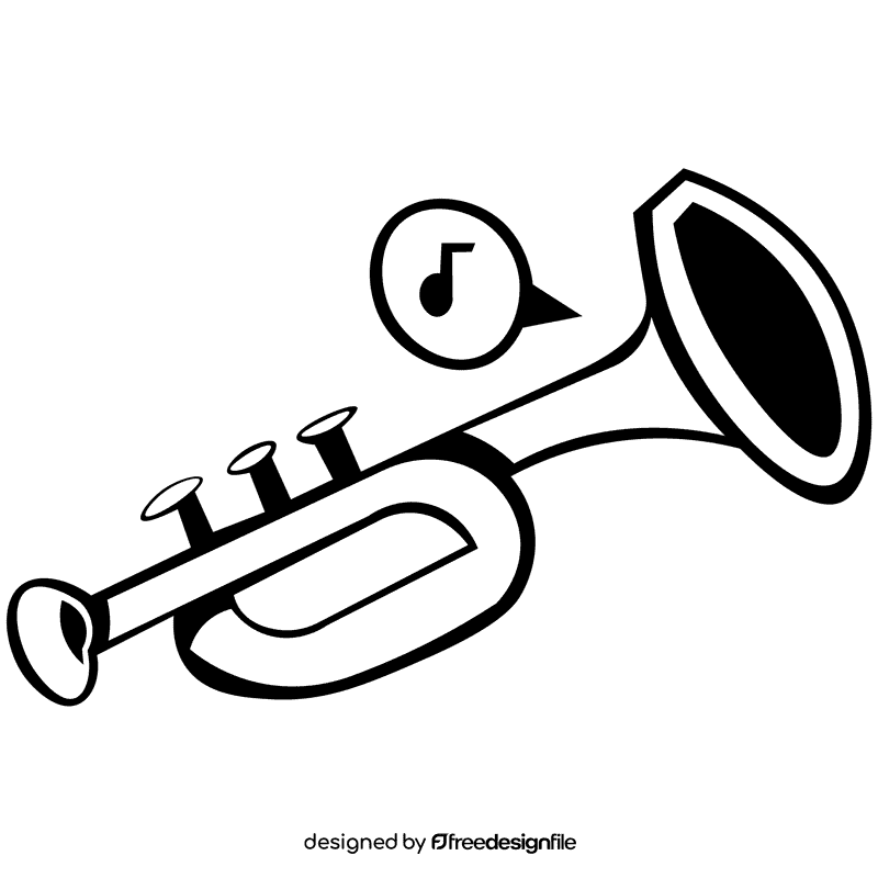 Horn note black and white clipart