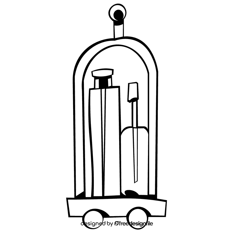 Hotel cart black and white clipart