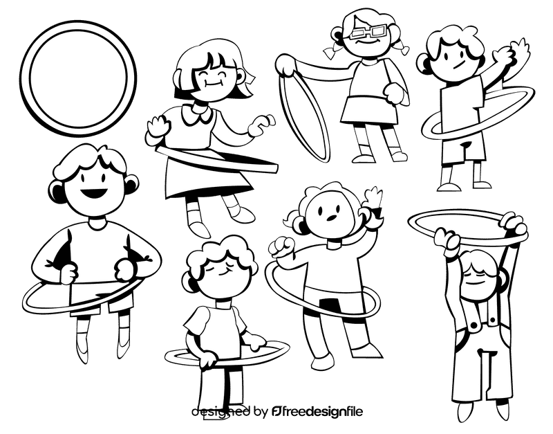 Hula hoop black and white vector