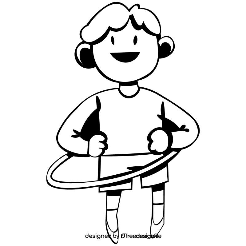Hula hoop blonde black and white clipart