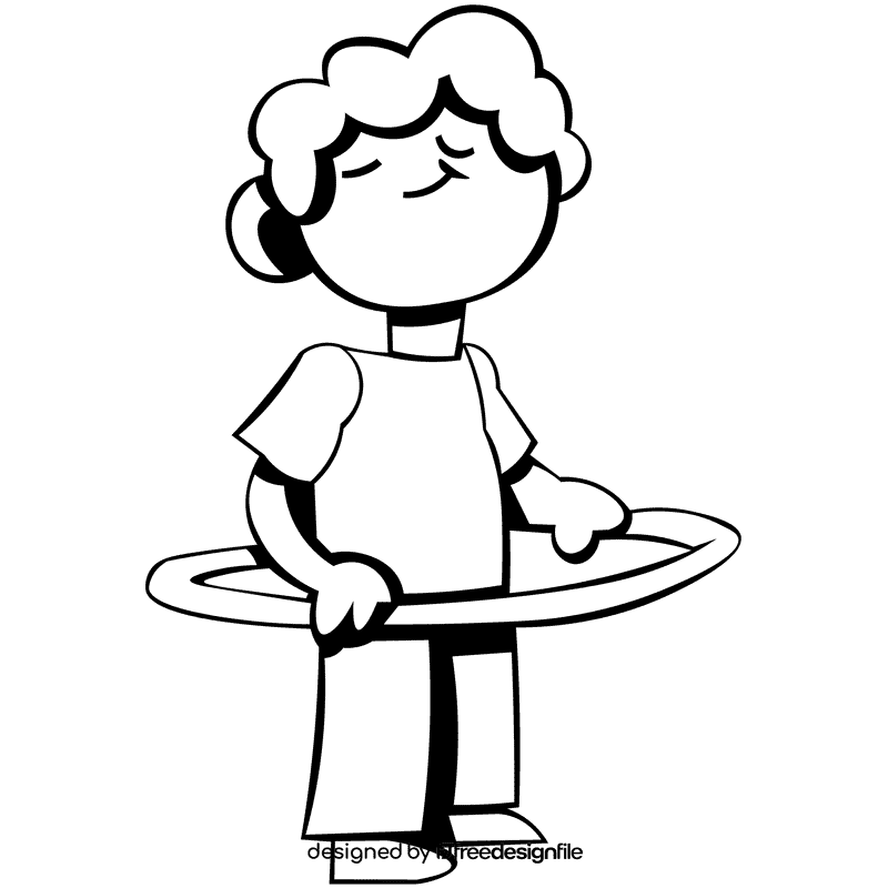 Hula hoop ginger black and white clipart