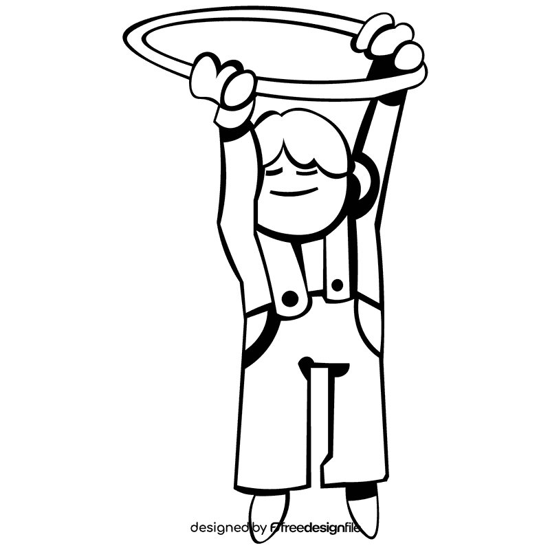 Hula hoop suspenders black and white clipart