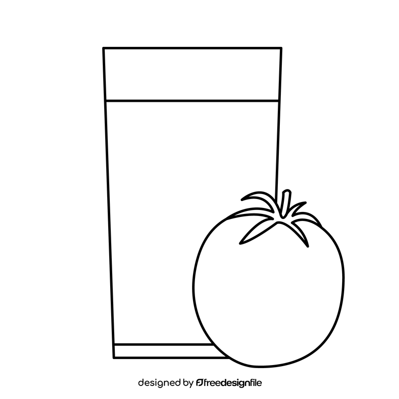 Tomato juice black and white clipart