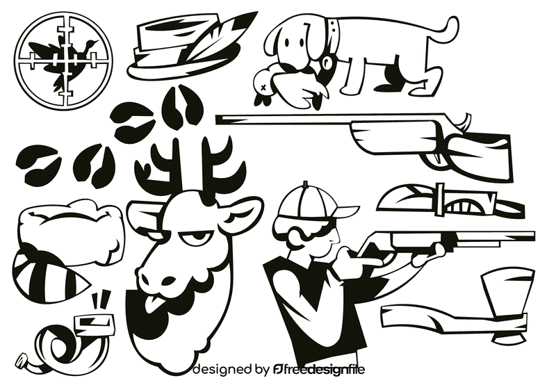 Hunting black and white vector