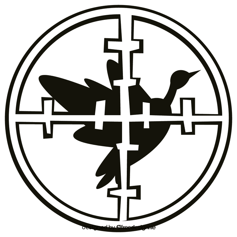 Hunting aim black and white clipart