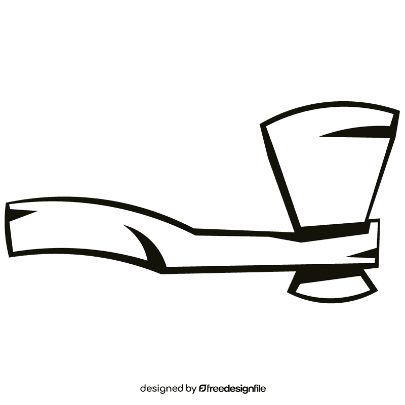 Hunting axe black and white clipart