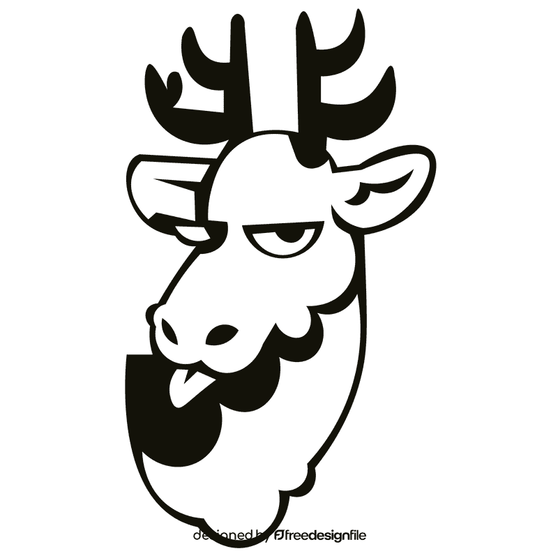 Hunting deer black and white clipart