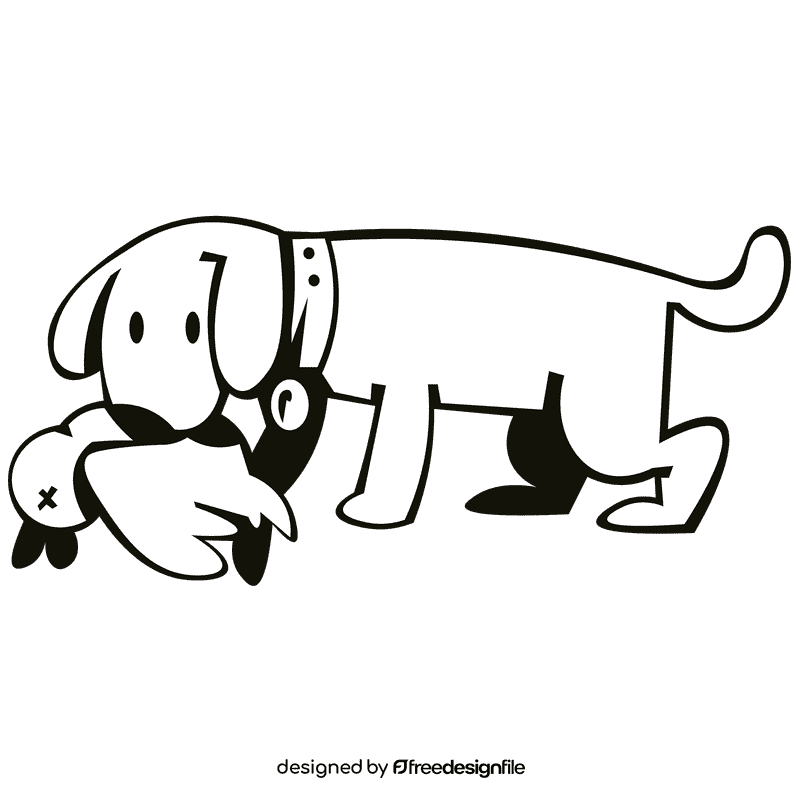 Hunting dog black and white clipart