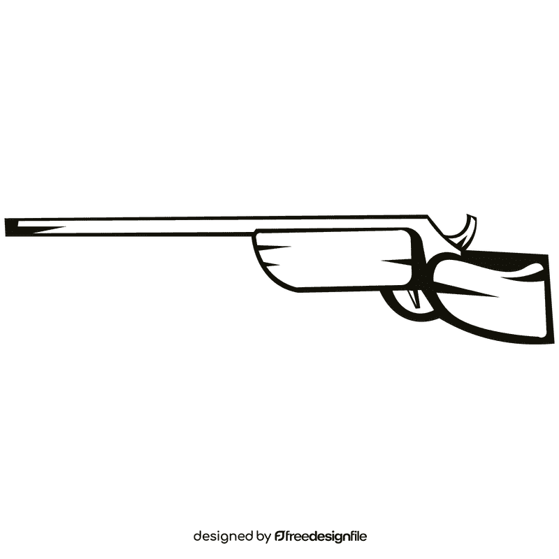 Hunting gun black and white clipart