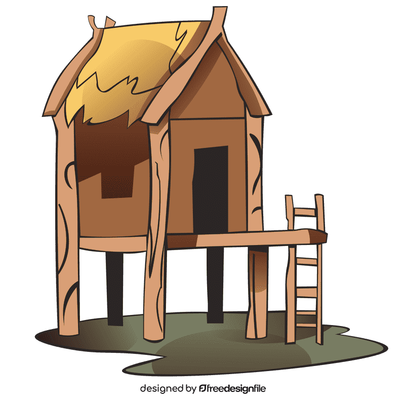Hut piles clipart