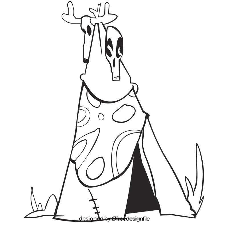 Hut skins black and white clipart