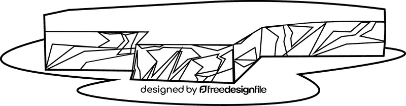 Iceberg acute black and white clipart