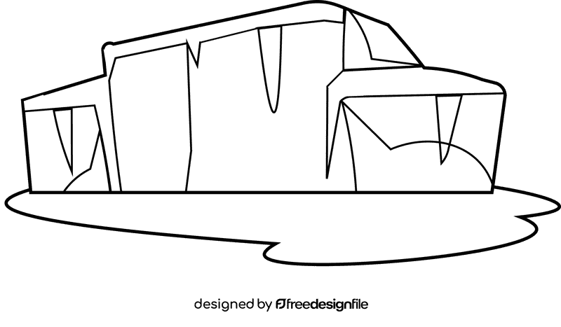 Iceberg big black and white clipart