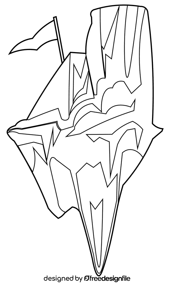 Iceberg flag black and white clipart