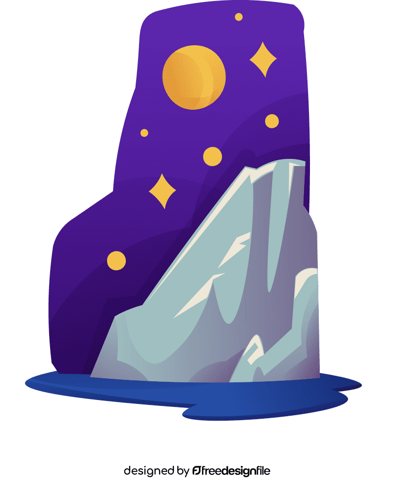 Iceberg night clipart
