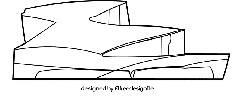 Iceberg small black and white clipart