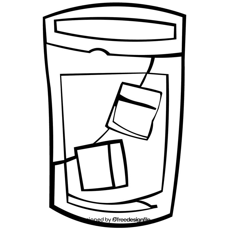 Ice cube glass black and white clipart