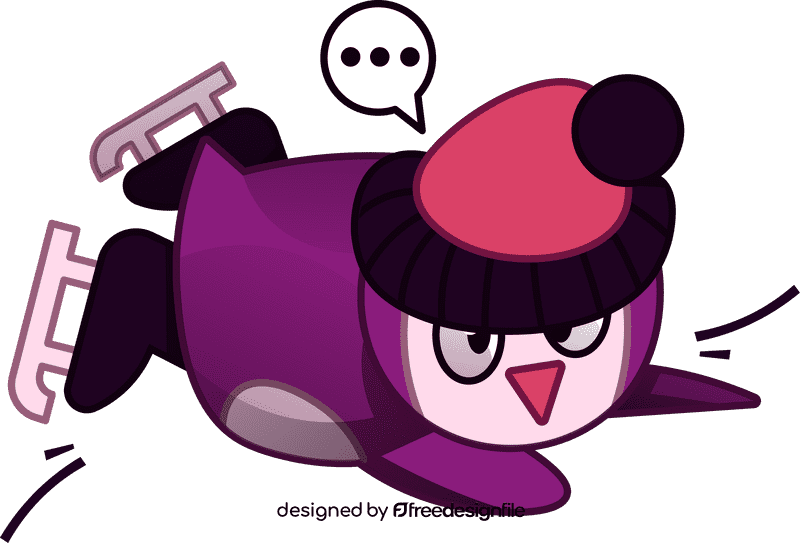 Ice skating fall clipart