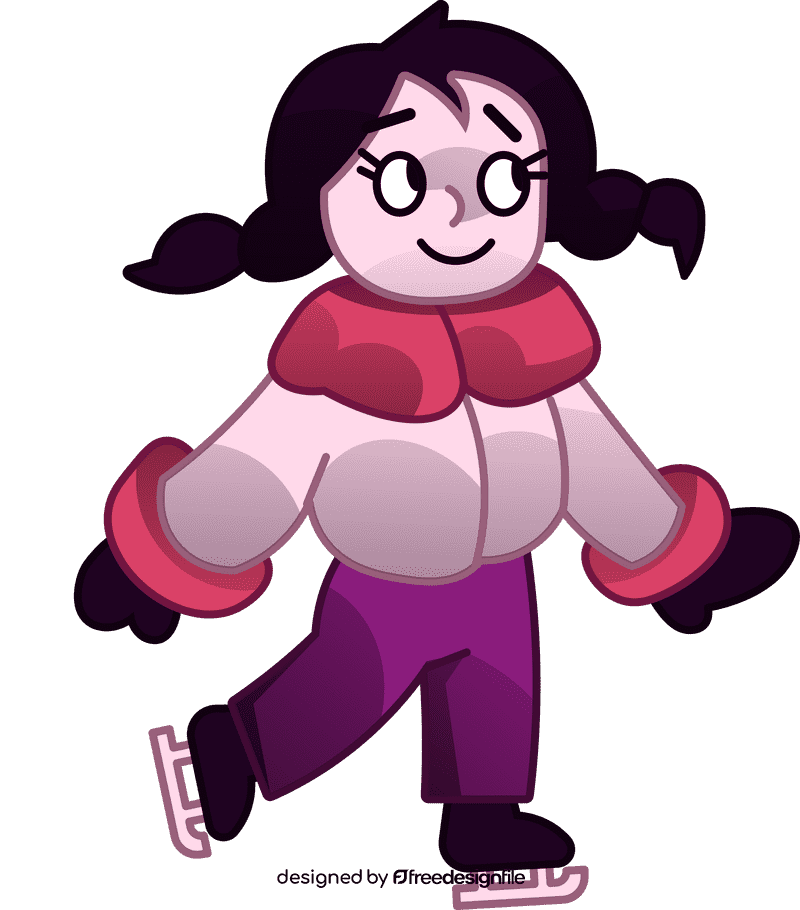 Ice skating girl clipart