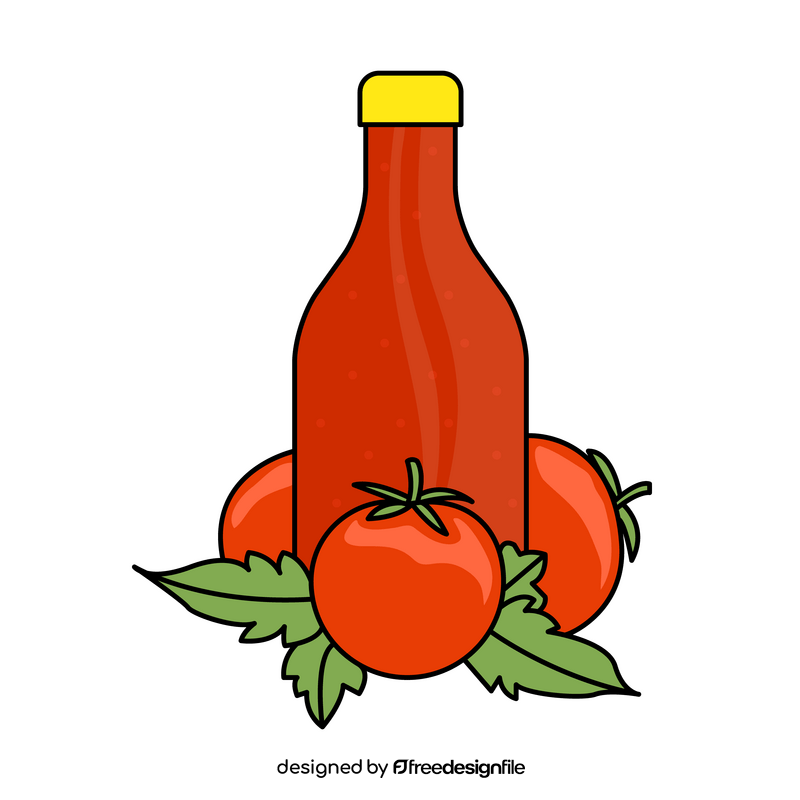 Tomato juice bottle clipart