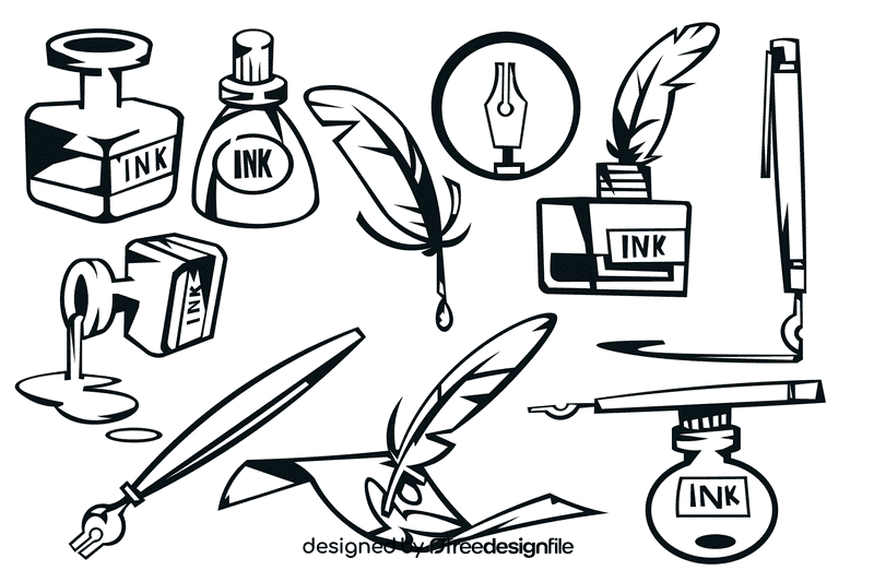 Ink black and white vector