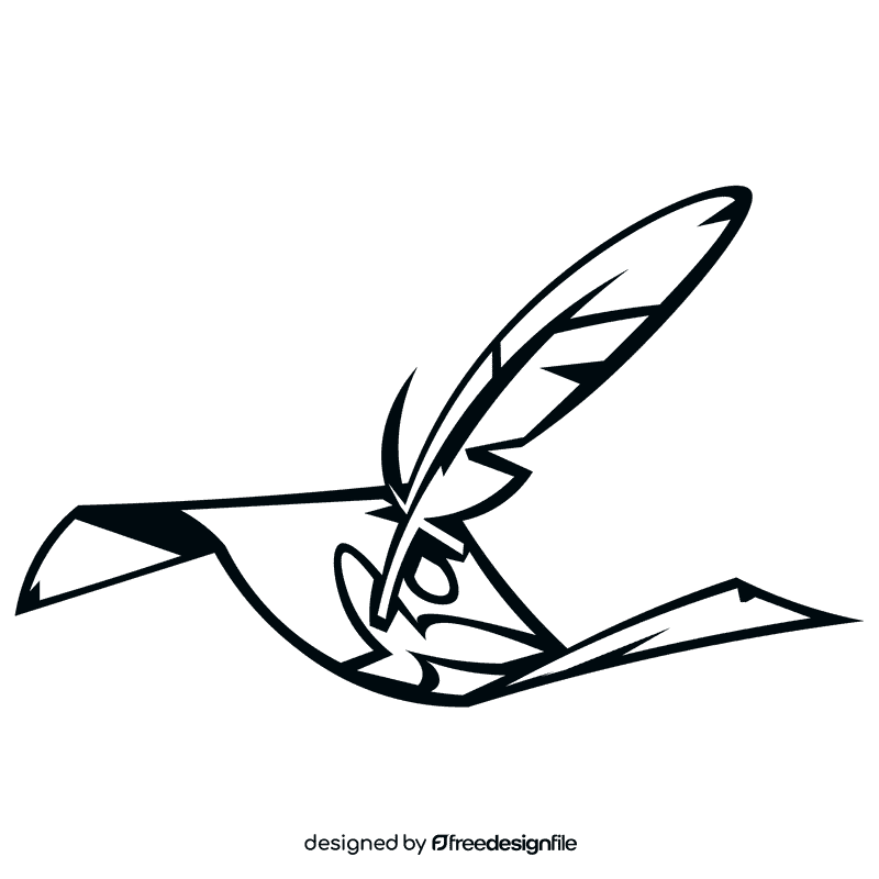 Ink paper black and white clipart