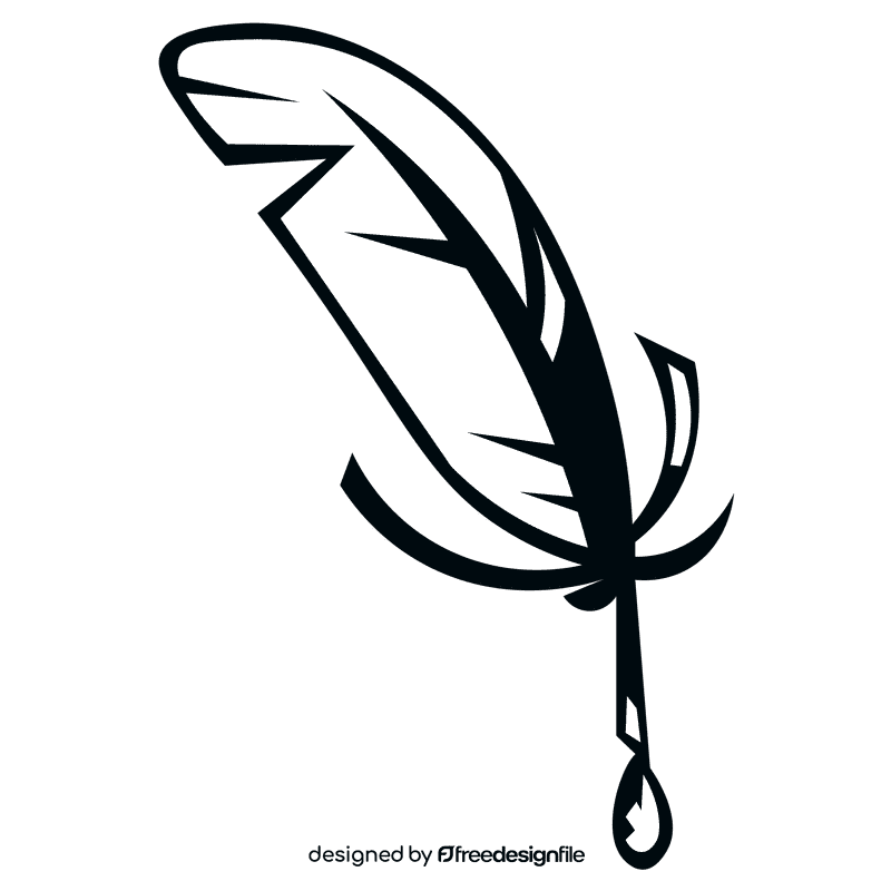 Ink quill black and white clipart