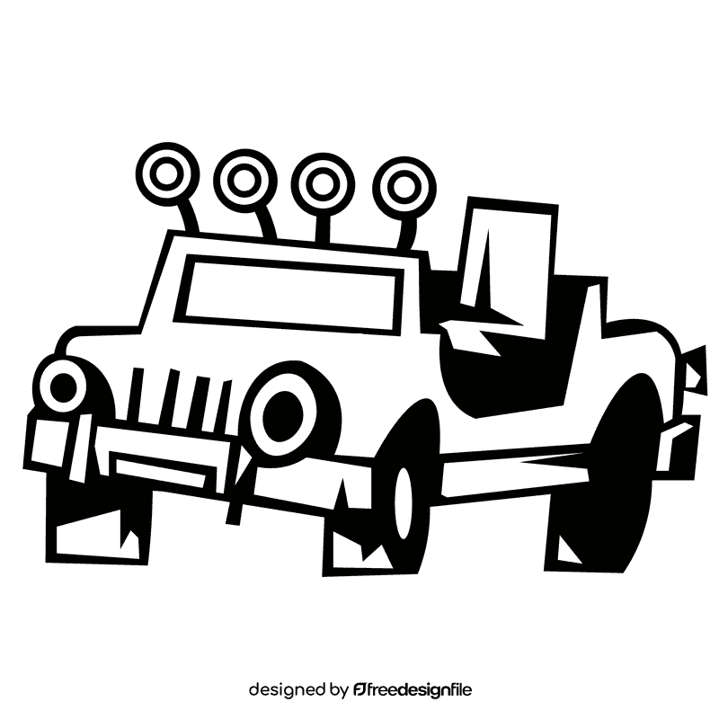 Jeep lanterns black and white clipart