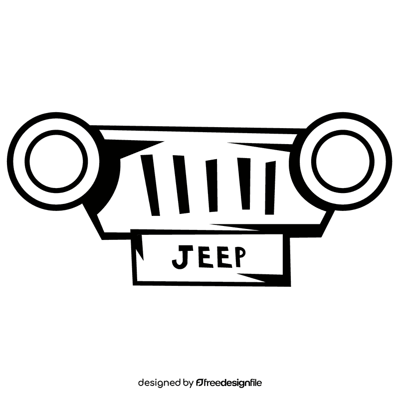 Jeep lights black and white clipart
