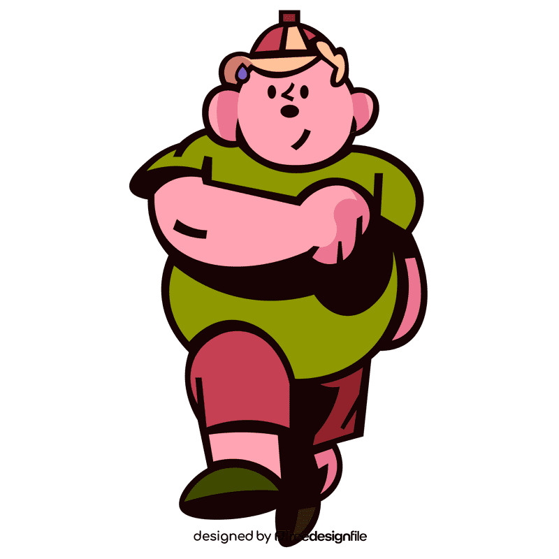 Jogging fat clipart