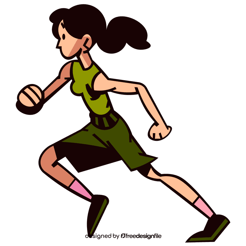 Jogging female clipart