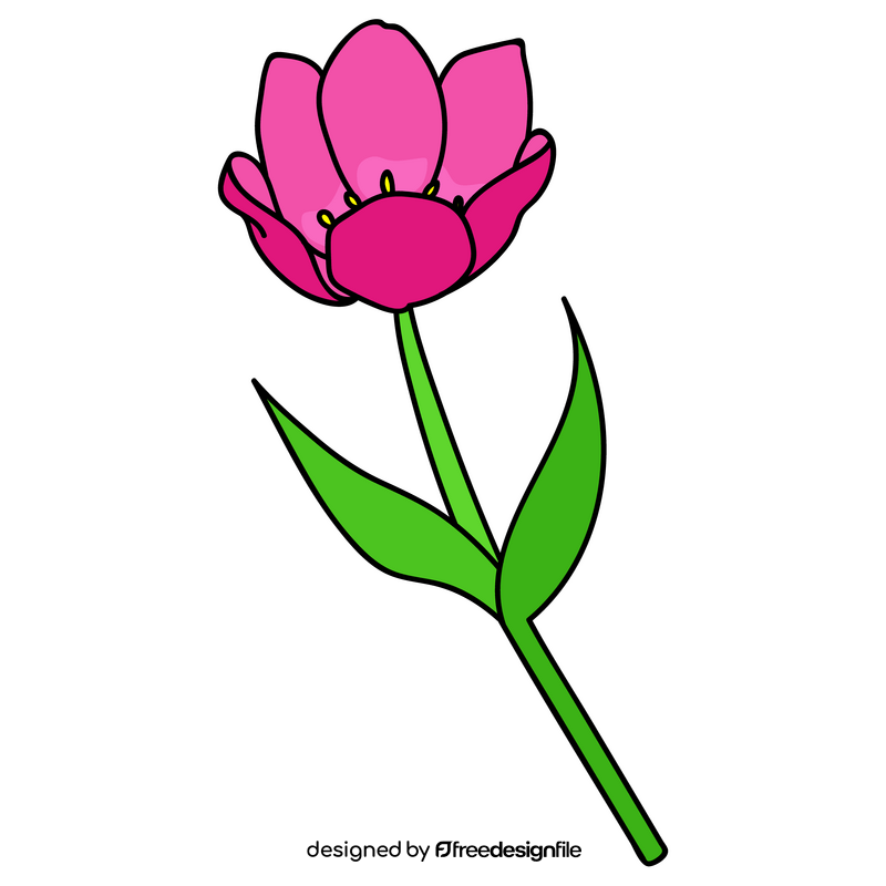 Pink tulip flower clipart