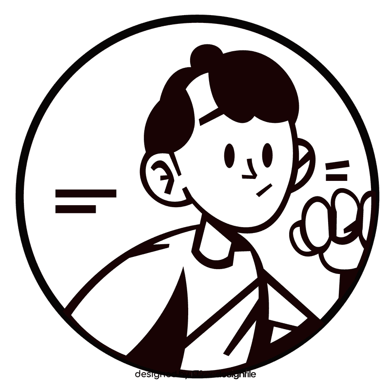 Jogging portrait black and white clipart