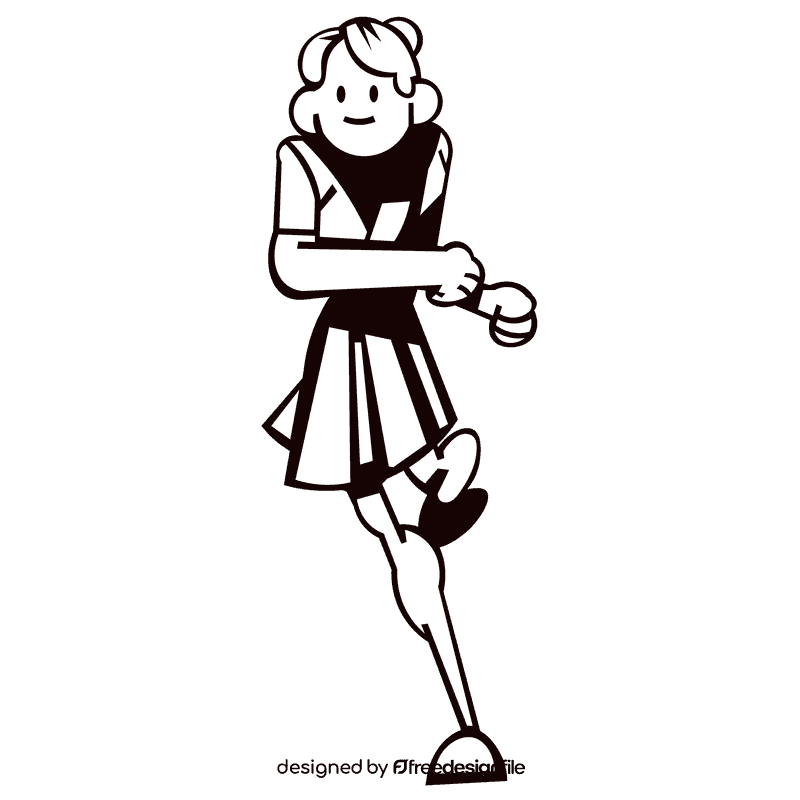Jogging skirt black and white clipart