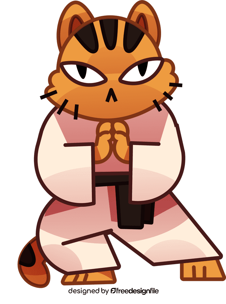 Karate cat clipart