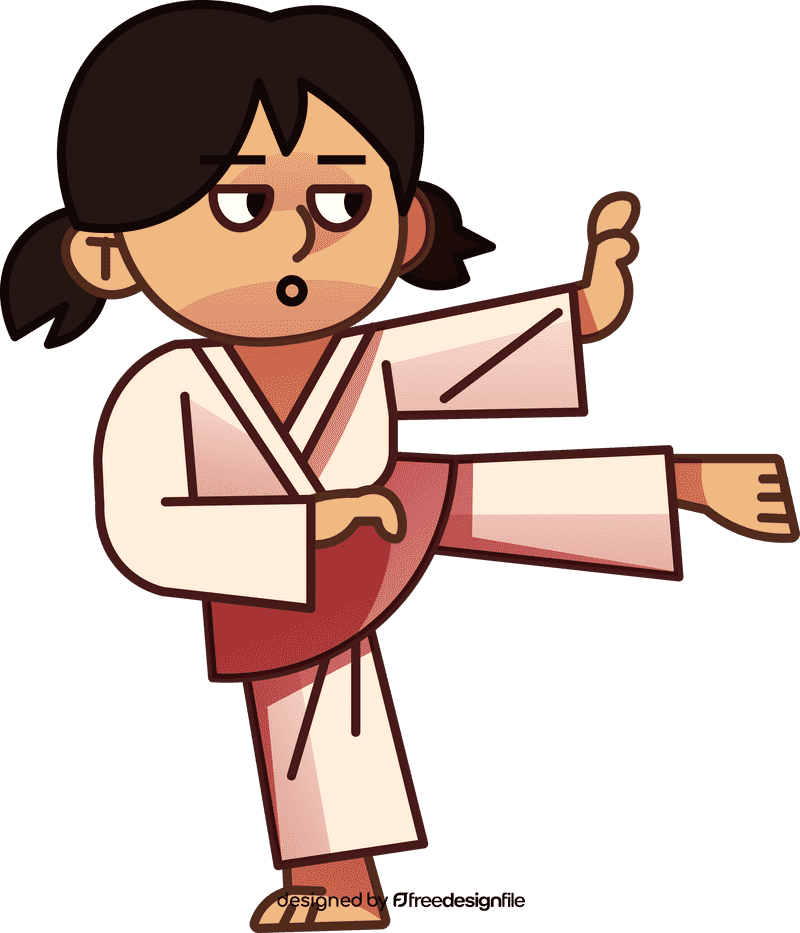 Karate girl clipart