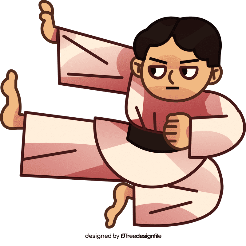 Karate jump clipart