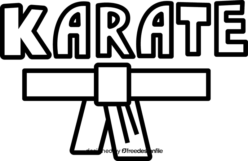 Karate karate black and white clipart