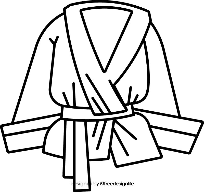 Karate kimono black and white clipart