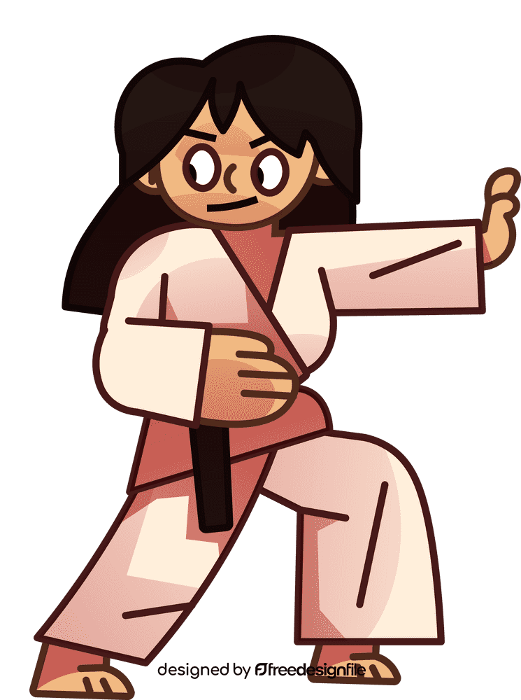 Karate long hair clipart