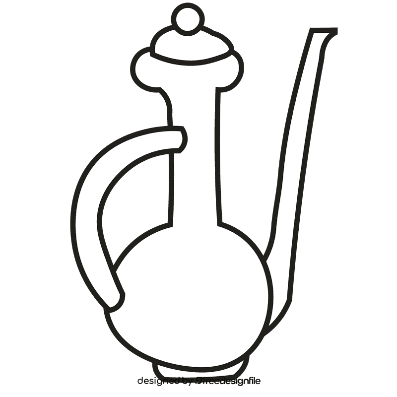Kettle fancy black and white clipart