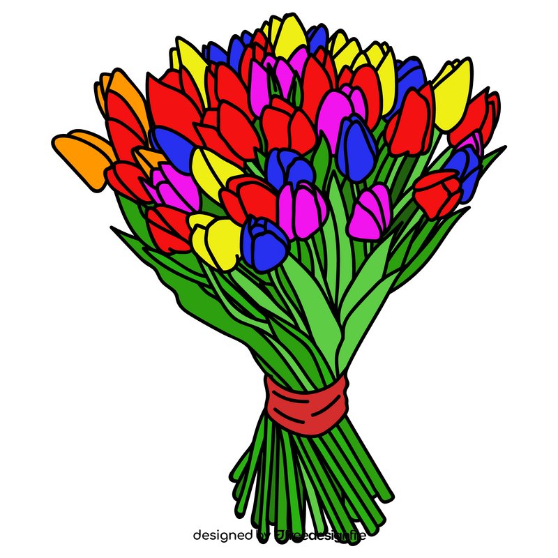Tulip bouquet clipart
