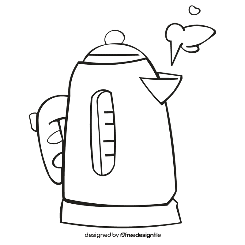 Kettle modern black and white clipart
