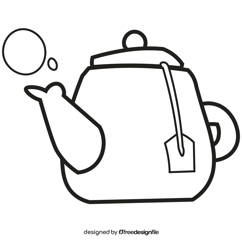 Kettle pink black and white clipart