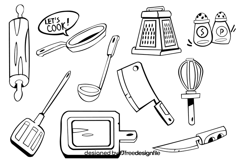 Kitchen black and white vector