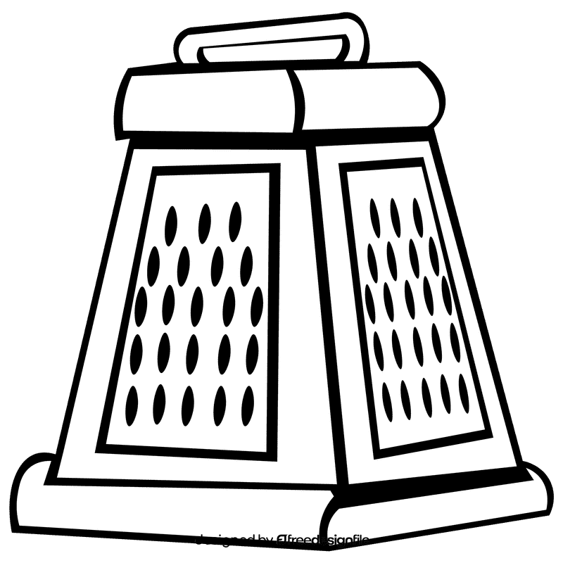 Kitchen grater black and white clipart