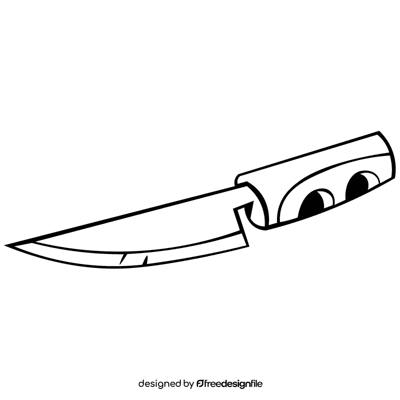 Kitchen knife black and white clipart