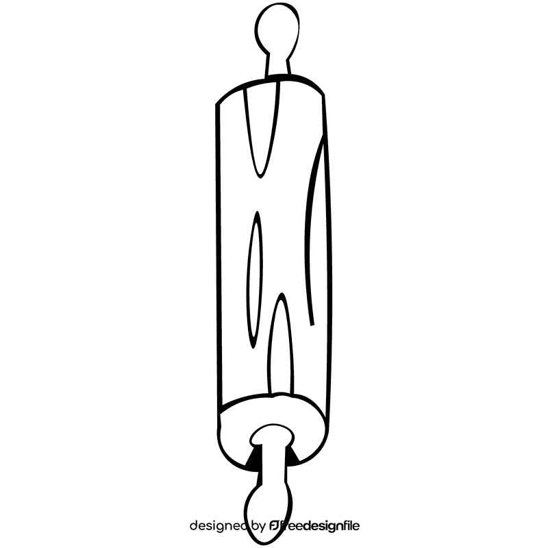 Kitchen rolling pin black and white clipart